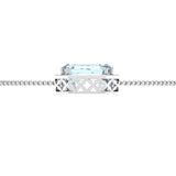 Aquamarine Emerald Cut Diamond Halo Pendant - Thenetjeweler