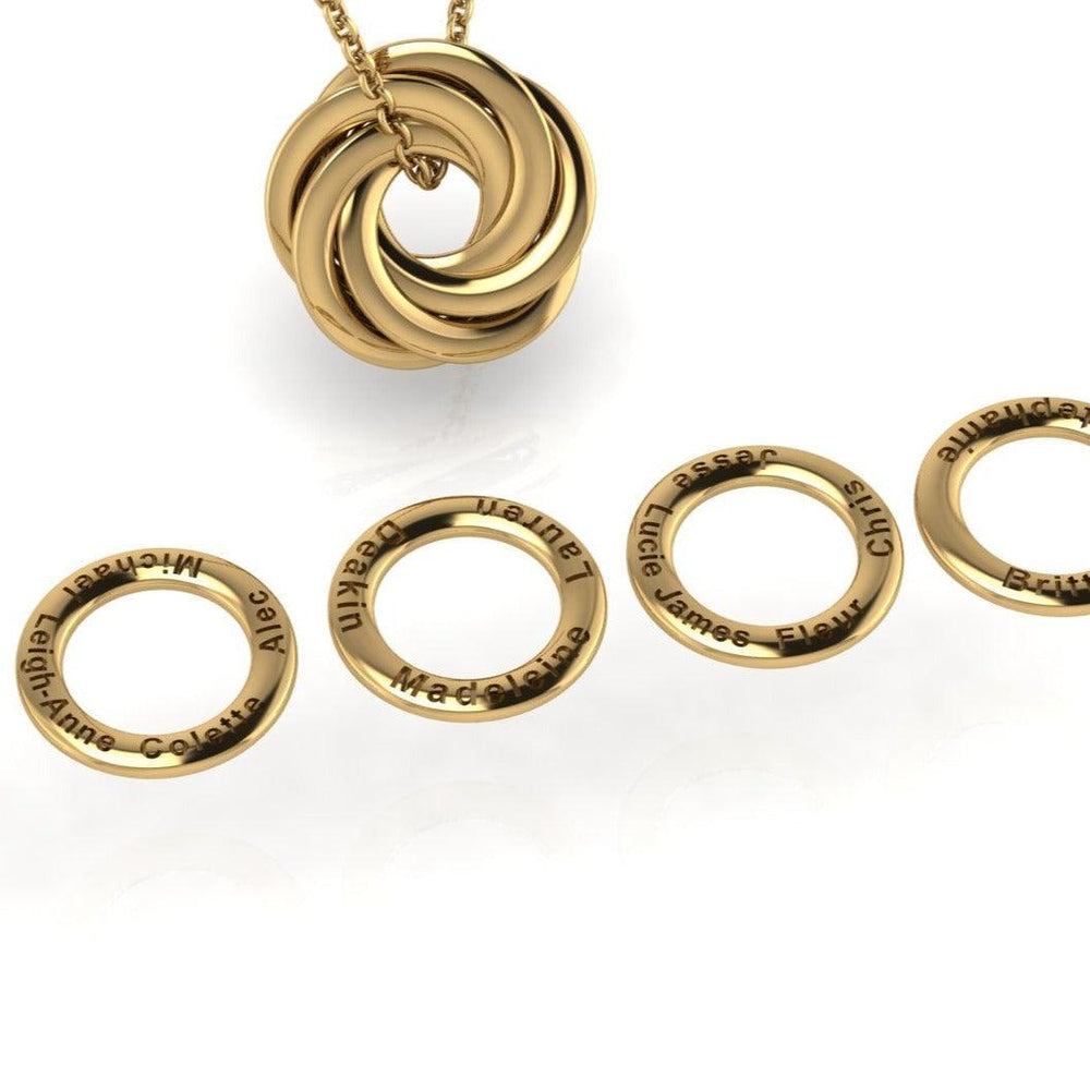 Personalized 5 Interlocking Rings Necklace | TheNetJeweler