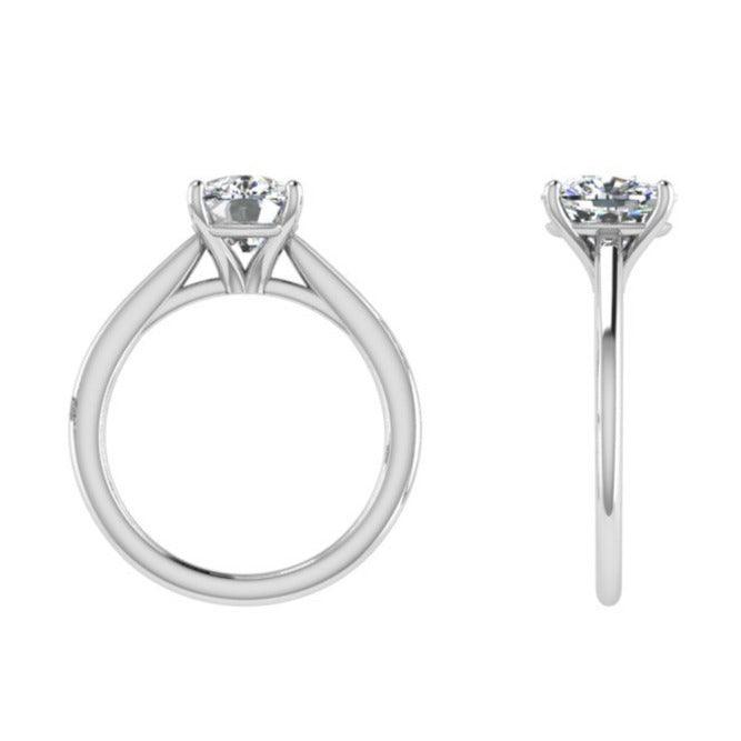 4 prong Oval Diamond Ring - Thenetjeweler