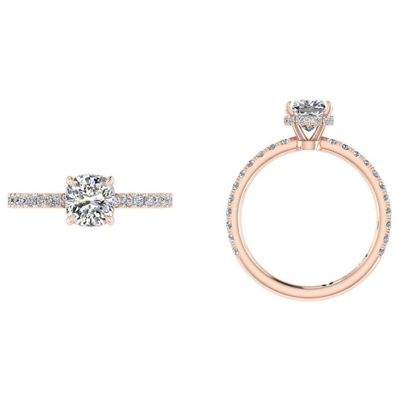 Round Diamond Hidden Halo Engagement Ring - Thenetjeweler