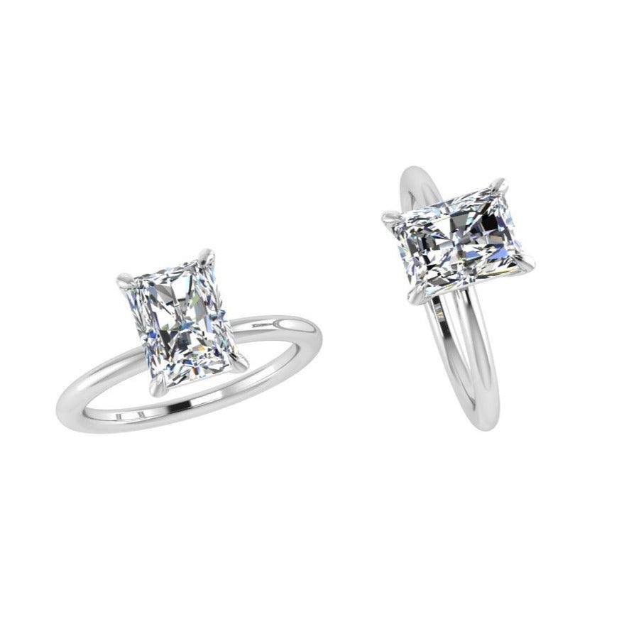 Radiant Diamond Solitaire Ring - Thenetjeweler