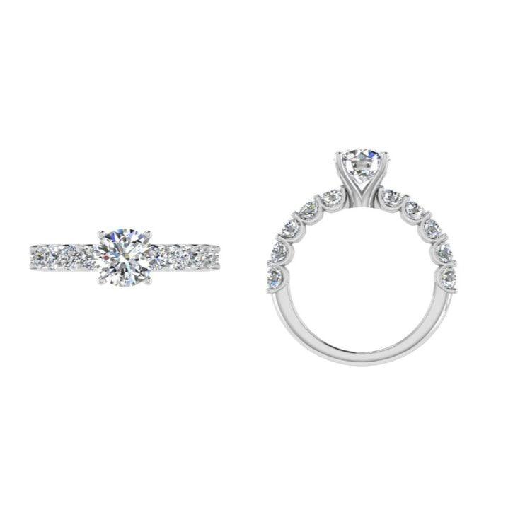 Diamond Solitaire with Side Stones 1 carat - Thenetjeweler