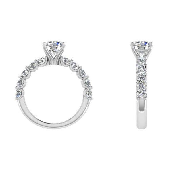 Diamond Solitaire with Side Stones 1 carat - Thenetjeweler