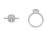 Diamond Cushion Halo Engagement Ring - Thenetjeweler