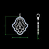 Hamsa Hand Diamond Pendant - Thenetjeweler