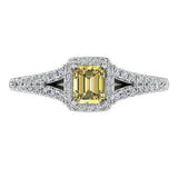 Yellow Diamond Halo Engagement Ring - Thenetjeweler