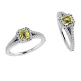 Yellow Diamond Halo Engagement Ring - Thenetjeweler