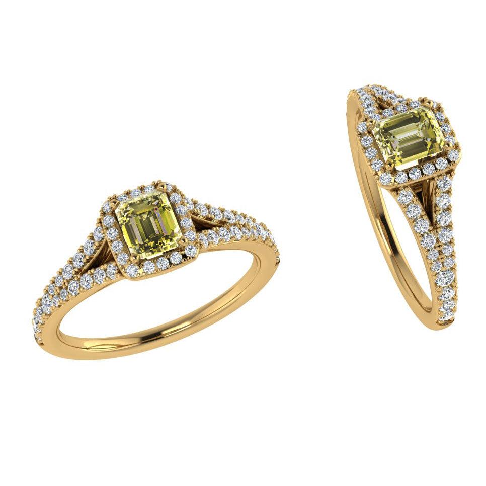 Yellow Diamond Halo Engagement Ring - Thenetjeweler