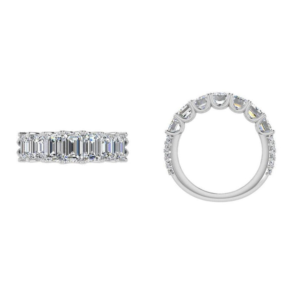 Emerald Cut Diamond Half Eternity Ring - Thenetjeweler