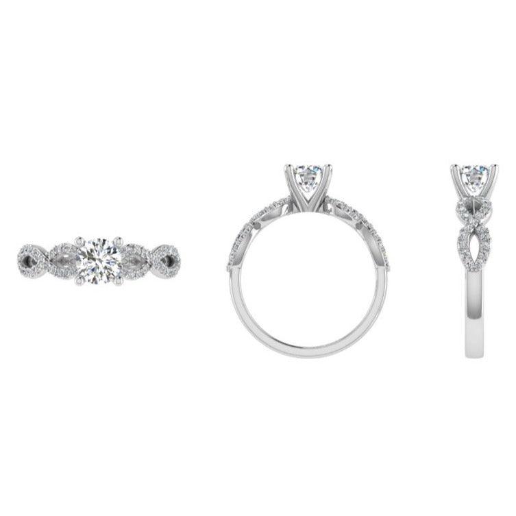Round Diamond Infinity Engagement Ring - Thenetjeweler