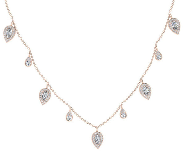 Diamond Teardrop Dangle Necklace - Thenetjeweler