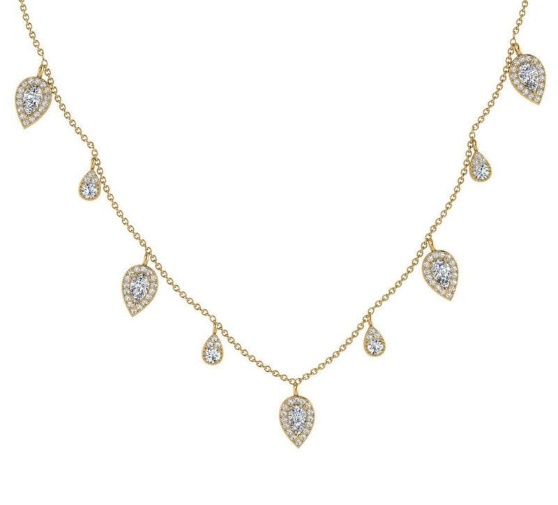 Diamond Teardrop Dangle Necklace - Thenetjeweler
