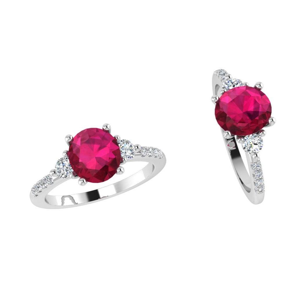 Ruby and Diamond Ring 18K Gold - Thenetjeweler