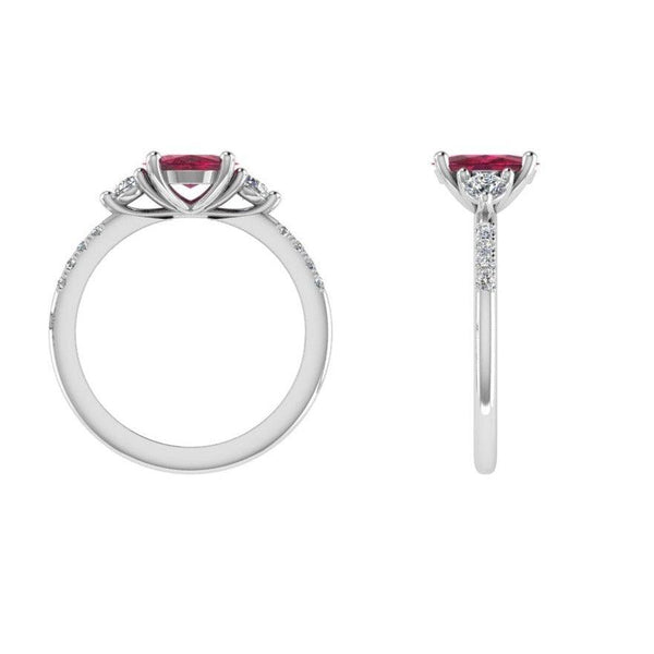 Ruby and Diamond Ring 18K Gold - Thenetjeweler