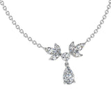 Diamond leaf pendant necklace - Thenetjeweler