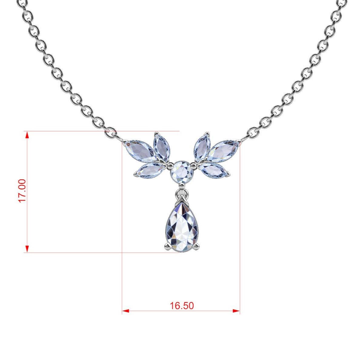 Diamond leaf pendant necklace - Thenetjeweler