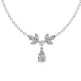 Diamond leaf pendant necklace - Thenetjeweler