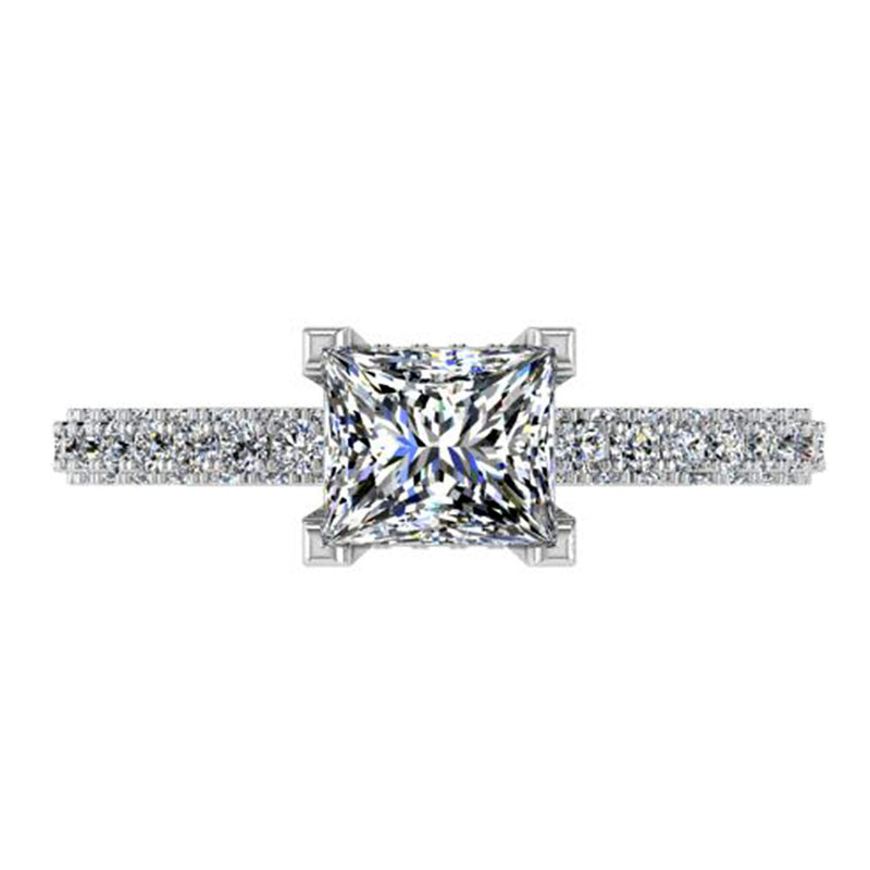 Princess Setting Diamond Engagement Ring 0.85 ct - Thenetjeweler