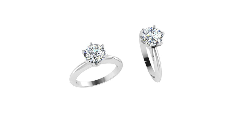 6 Prong Diamond Solitaire Engagement Ring - Thenetjeweler