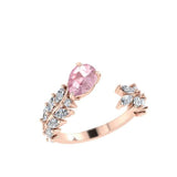 Sweeping Ivy Diamond Ring with Morganite - Thenetjeweler