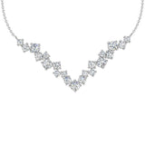 Diamond V Necklace 14k White Gold 4.4 ct. tw - Thenetjeweler