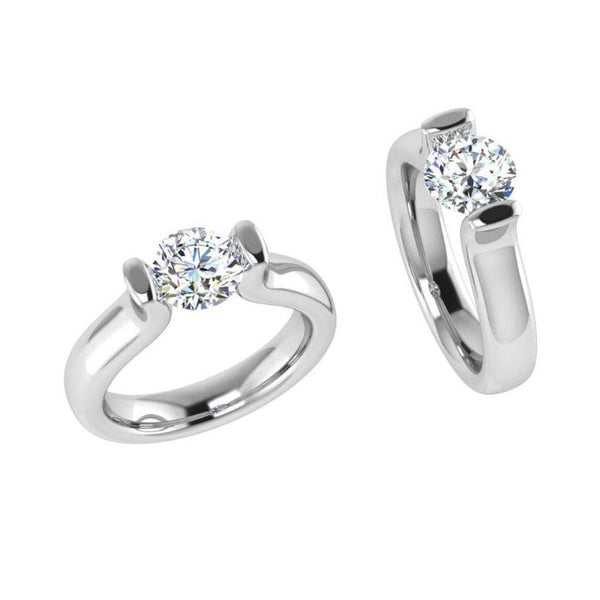 Platinum Tension Set Diamond Ring - Thenetjeweler