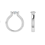Platinum Tension Set Diamond Ring - Thenetjeweler