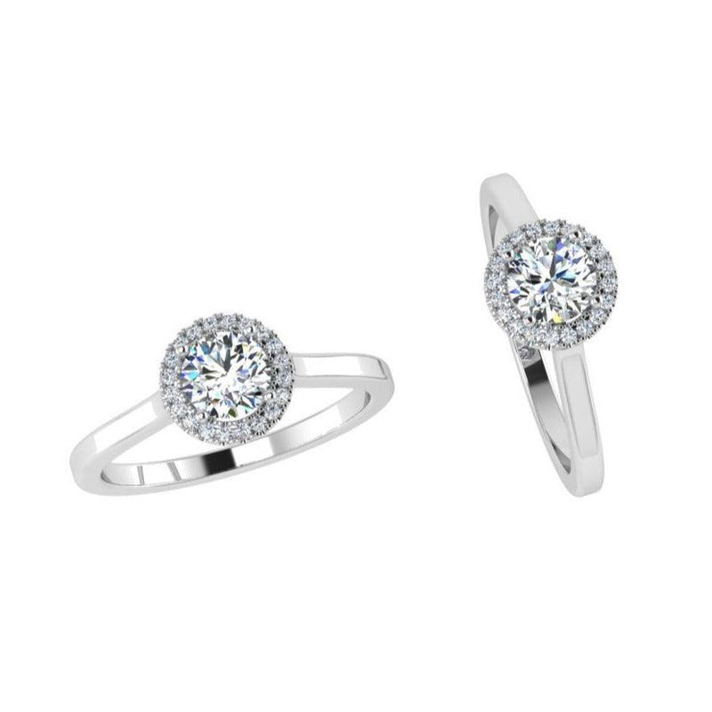 Round Halo Diamond Engagement Ring - Thenetjeweler