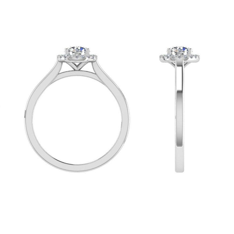 Round Halo Diamond Engagement Ring - Thenetjeweler