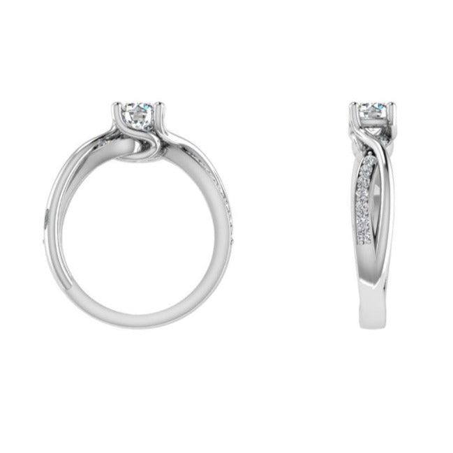 Infinity Twist Ring with Diamonds - Thenetjeweler