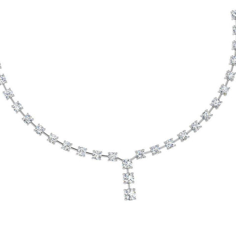 Diamond Lariat Necklace White Gold - Thenetjeweler