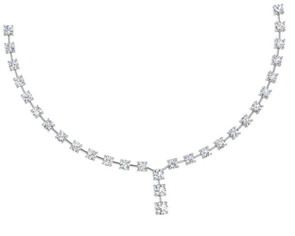 Diamond Lariat Necklace White Gold - Thenetjeweler
