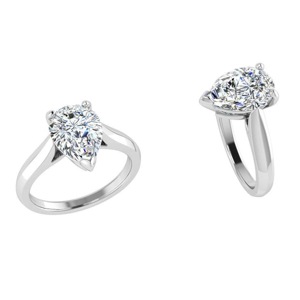Pear Diamond Solitaire Engagement Ring - Thenetjeweler