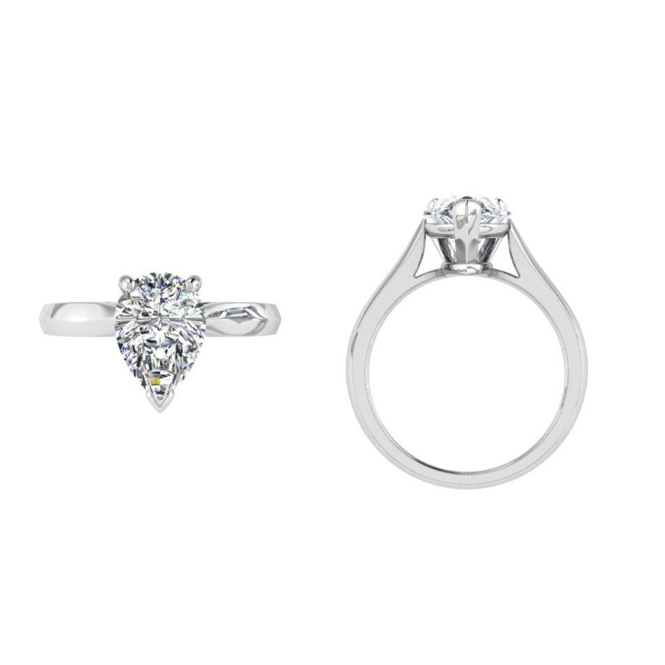 Pear Solitaire Diamond Engagement Ring Thenetjeweler