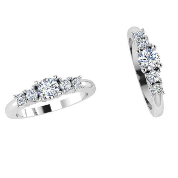 Four Stone Round Diamond Engagement Ring - Thenetjeweler