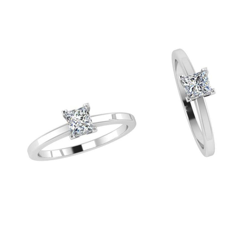 Princess Cut Diamond Solitaire Engagement Ring - Thenetjeweler