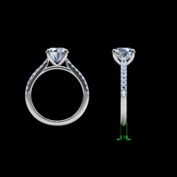 Round Diamond Engagement Ring Side Stones 0.26ct - Thenetjeweler