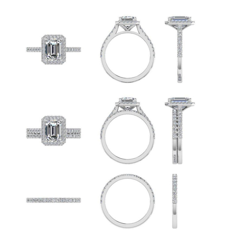 Diamond Halo Bridal Set - Thenetjeweler