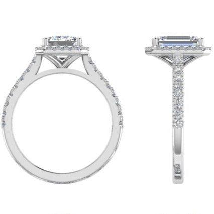 Diamond Halo Bridal Set - Thenetjeweler