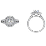 1 carat round halo engagement ring - Thenetjeweler