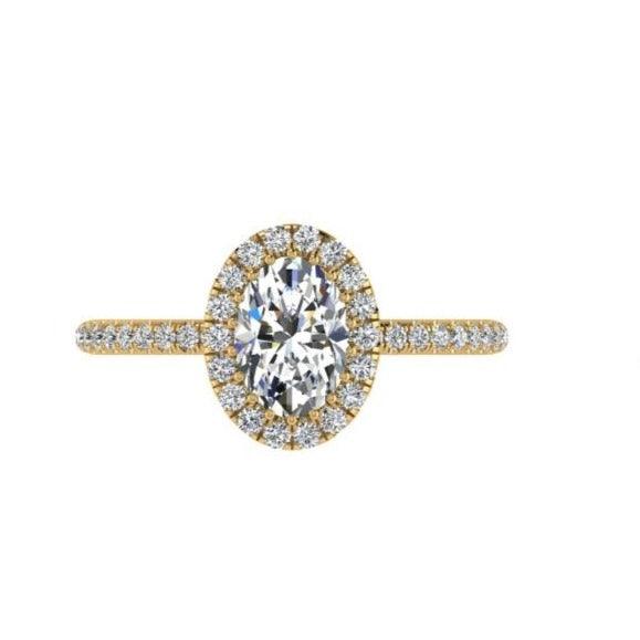 Oval Halo diamond engagement ring - Thenetjeweler