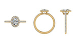 Oval Halo diamond engagement ring - Thenetjeweler