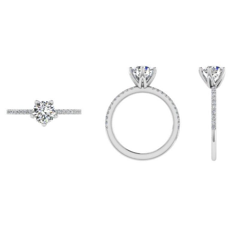 Diamond 5 Prong Engagement Ring - Thenetjeweler