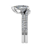V Shape Diamond Matching Band Bridal Set - Thenetjeweler