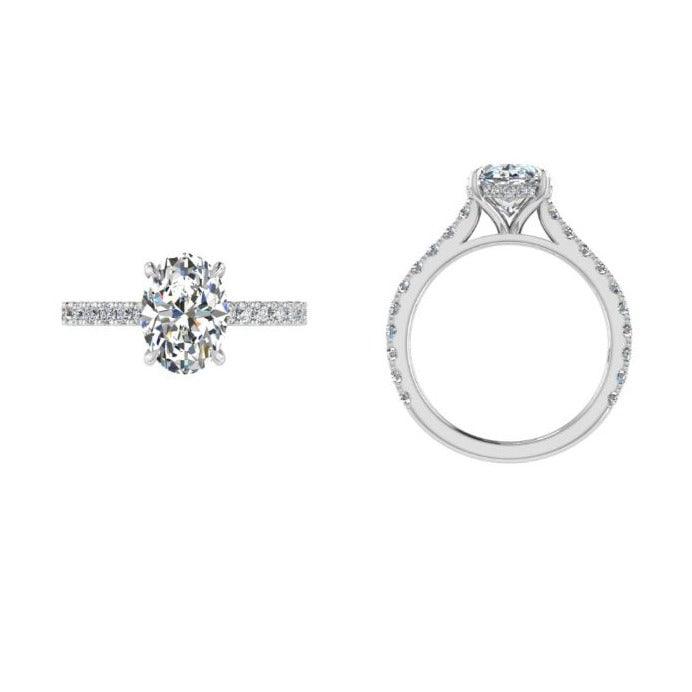Oval Diamond Hidden Halo Engagement ring - Thenetjeweler