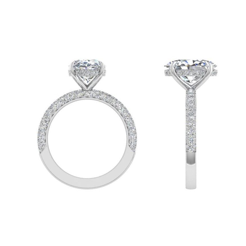 Oval Diamond Hidden Halo engagement ring - Thenetjeweler