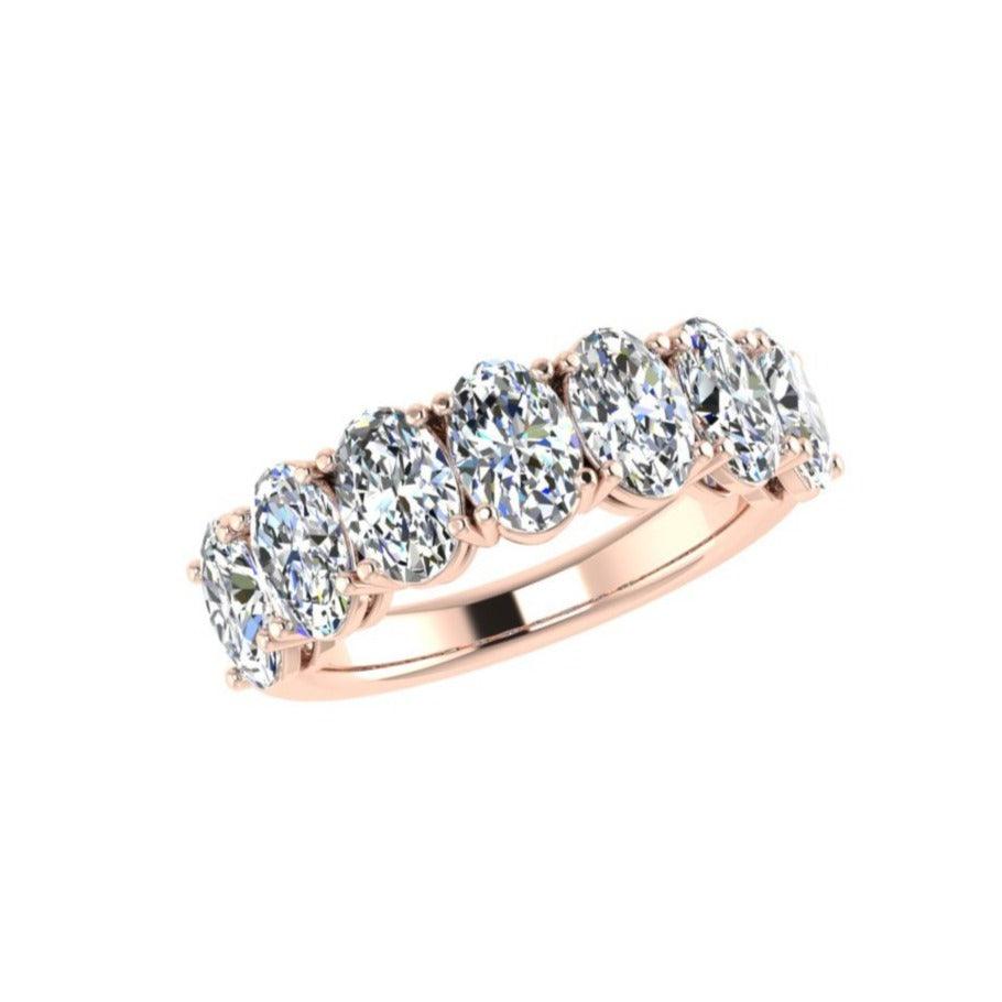 Seven-Stone Oval-Cut Diamond Semietrnity Ring - Thenetjeweler