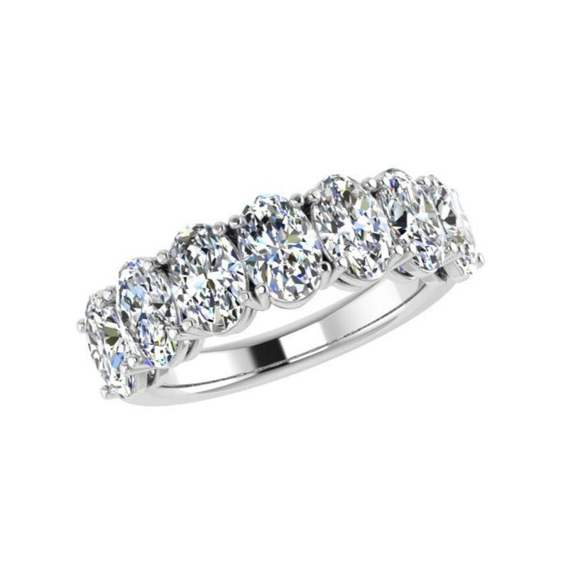 Seven-Stone Oval-Cut Diamond Semietrnity Ring - Thenetjeweler