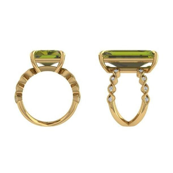 Large Gemstone Twist Split Shank Ring - Thenetjeweler