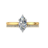 Marquise Diamond Engagement Ring and Eternity Band Set - Thenetjeweler